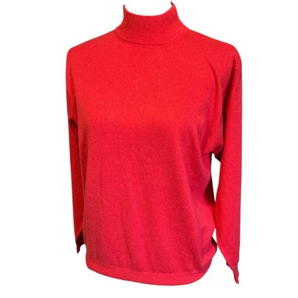 Andrea Anders Turtleneck Cashmere Silk Long Sleeve Sweater Vintage Career Soft - Picture 1 of 9